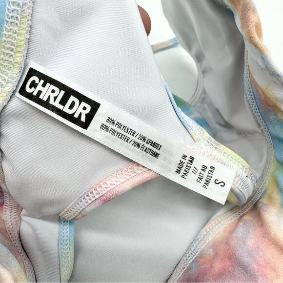 CHRLDR Padded Tie Dye Victory Sports Bra Rainbow Size S Colorful Sporty Active - Picture 9 of 10